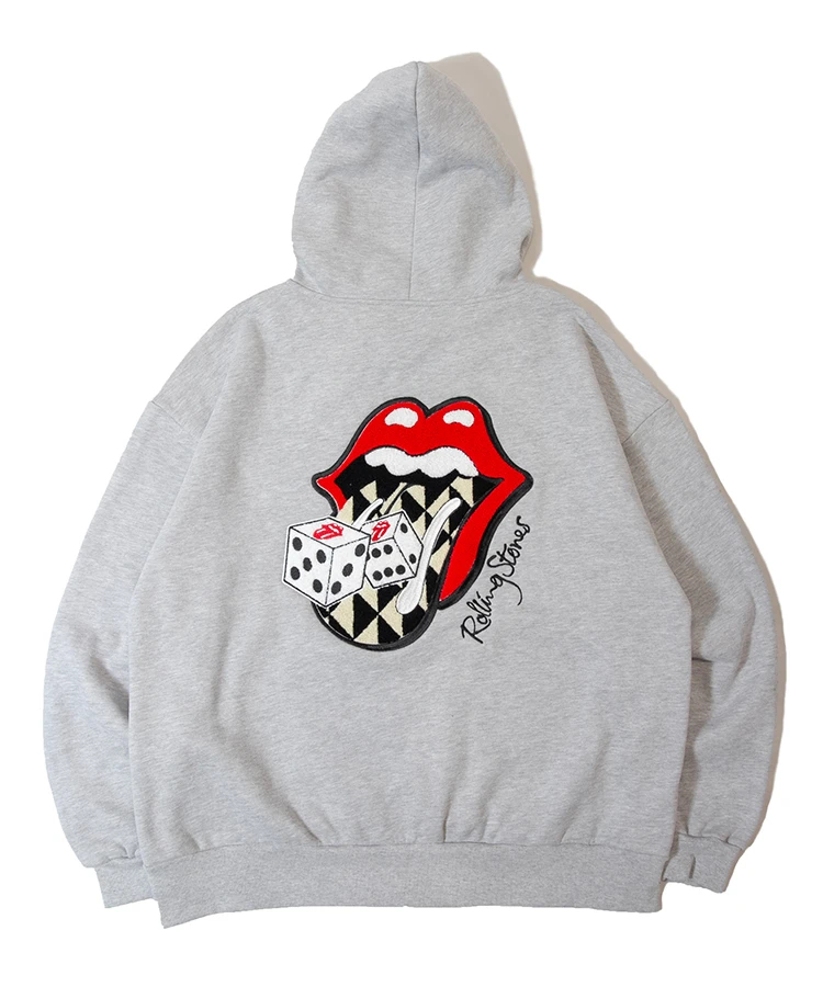 JACKROSE(ジャックローズ) |【The Rolling Stones×JACKROSE】 裏起毛サガラ刺繍ジップパーカ(MENS)