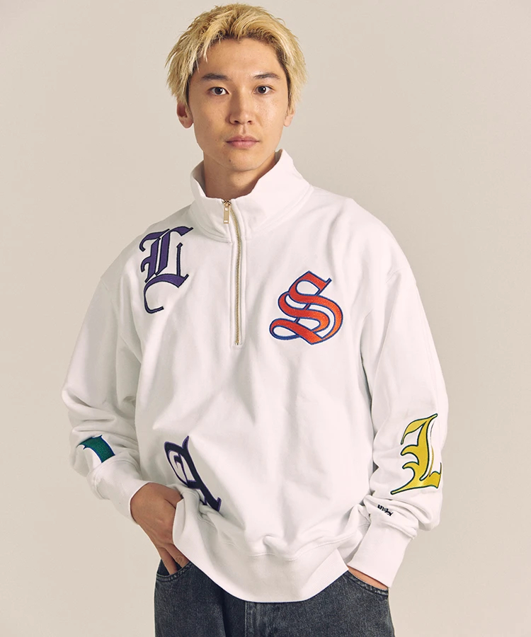 JACKROSE(ジャックローズ) |GA 裏毛-COLORFULL刺繍HALF-ZIP(MENS)