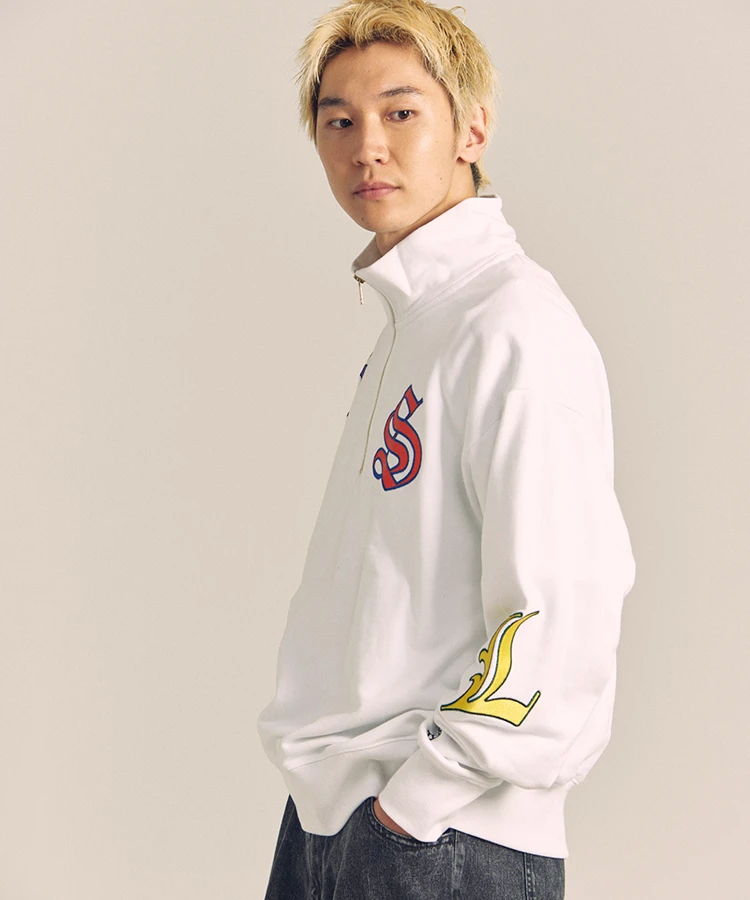 JACKROSE(ジャックローズ) |GA 裏毛-COLORFULL刺繍HALF-ZIP(MENS)