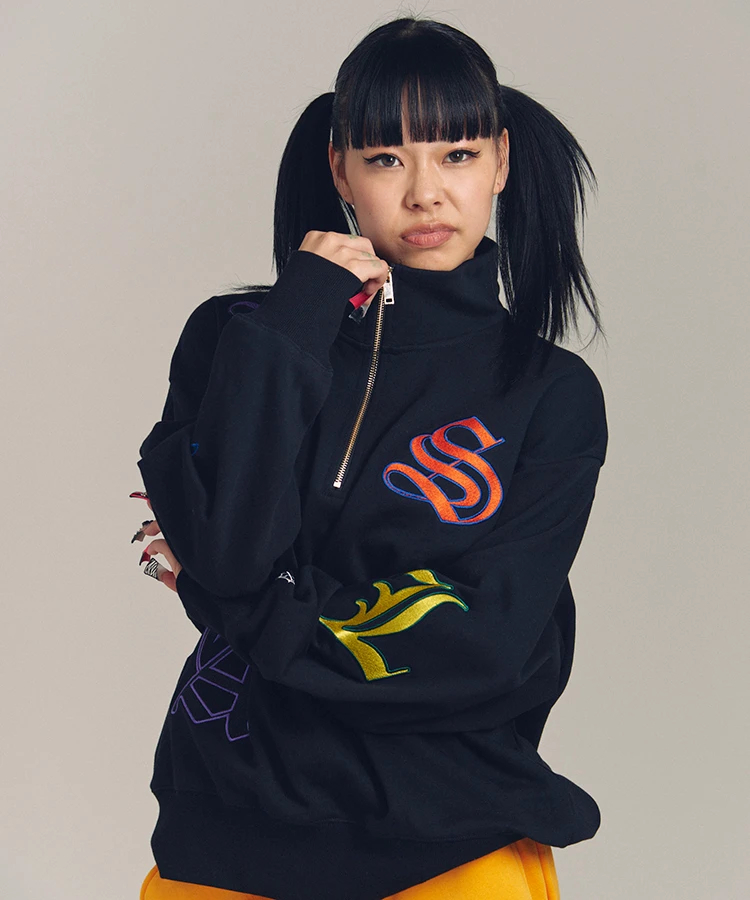 JACKROSE(ジャックローズ) |GA 裏毛-COLORFULL刺繍HALF-ZIP(MENS)