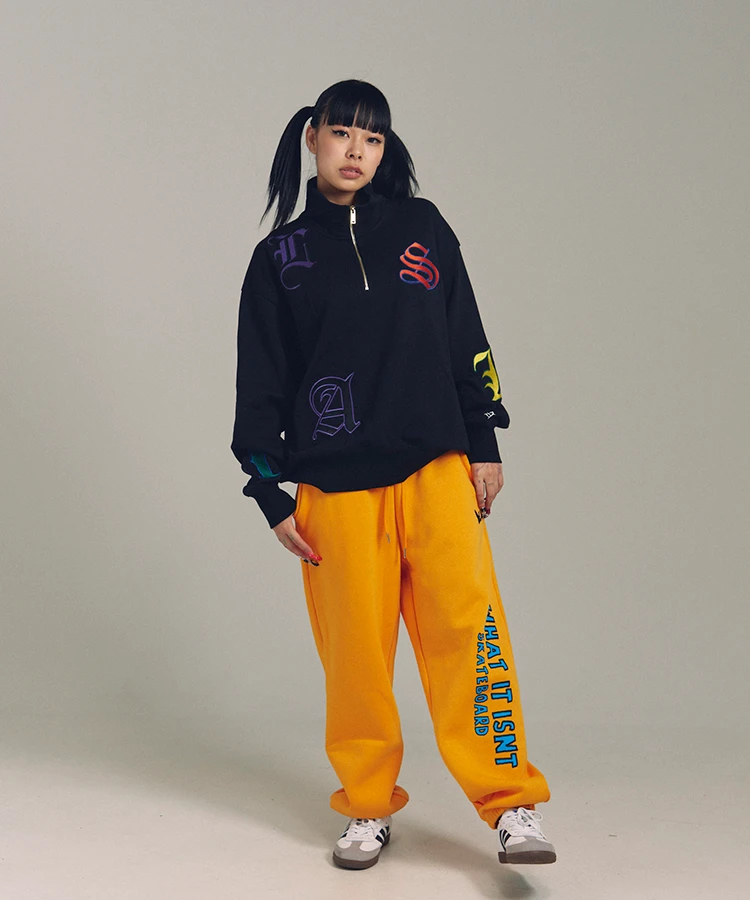 JACKROSE(ジャックローズ) |GA 裏毛-COLORFULL刺繍HALF-ZIP(MENS)