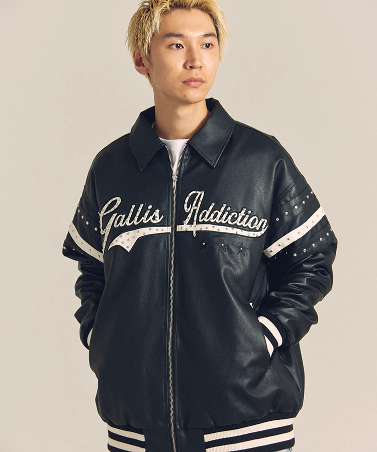GA PU STUDS VERSITY JKT(MENS)|ファッション通販 SANKO GA PU STUDS VERSITY JKT(MENS)|ファッション通販 SANKO
