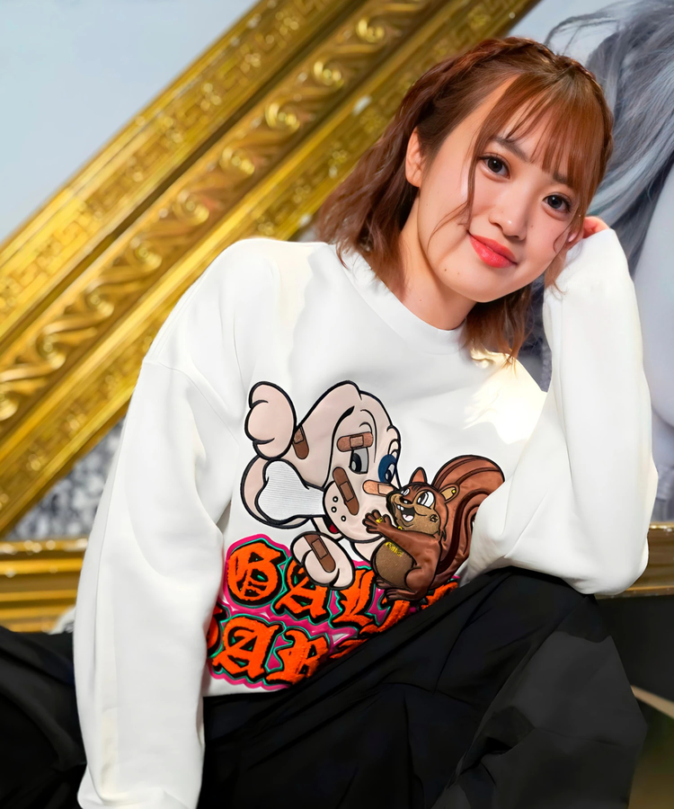 JACKROSE(ジャックローズ) |【GALFY×GALLIS ADDICTION】 犬とリス仲良ちサガラスウェット(MENS/WOMENS)