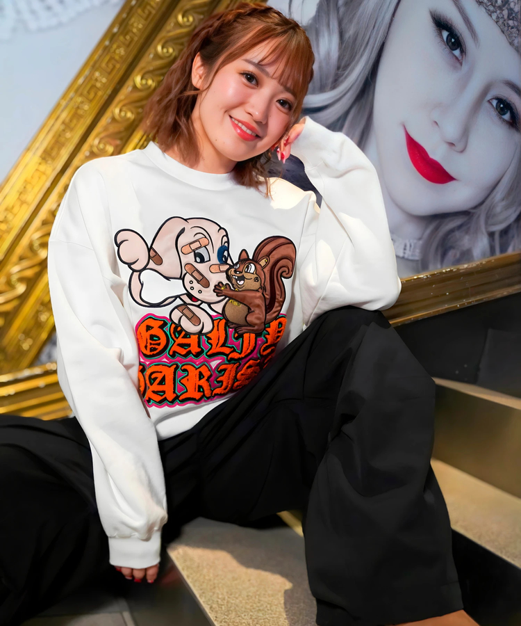 JACKROSE(ジャックローズ) |【GALFY×GALLIS ADDICTION】 犬とリス仲良ちサガラスウェット(MENS/WOMENS)