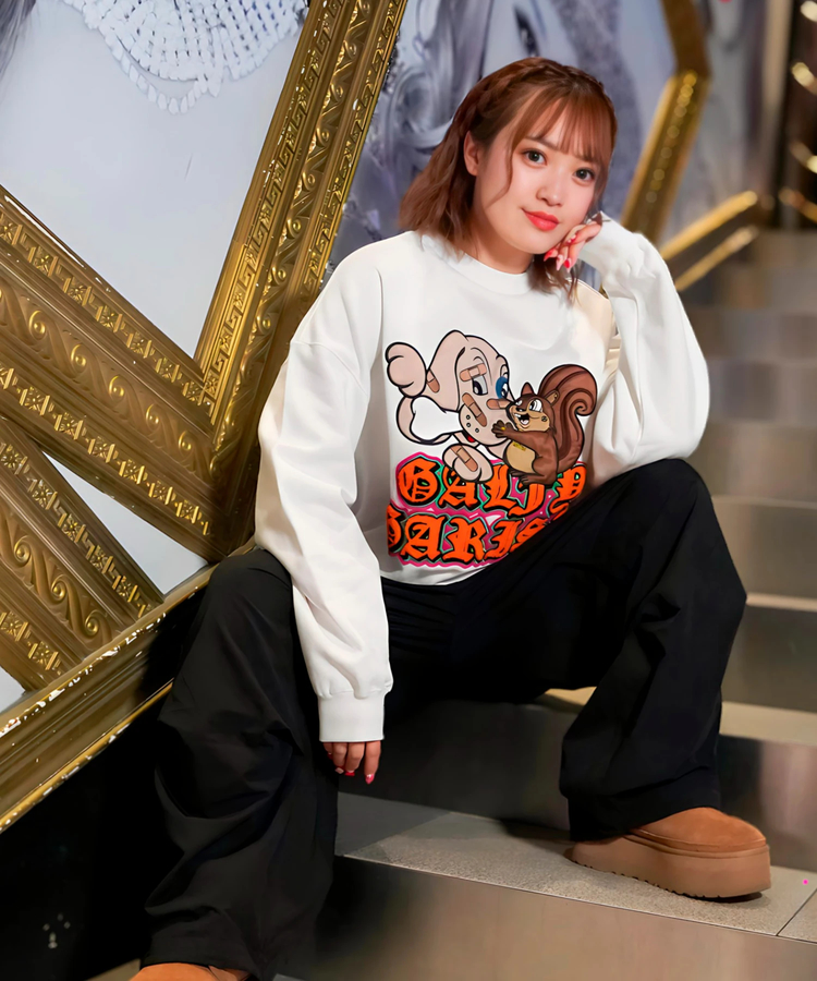 JACKROSE(ジャックローズ) |【GALFY×GALLIS ADDICTION】 犬とリス仲良ちサガラスウェット(MENS/WOMENS)