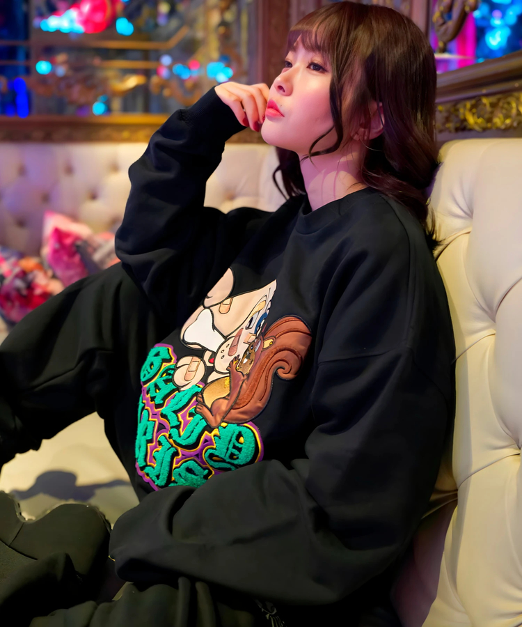JACKROSE(ジャックローズ) |【GALFY×GALLIS ADDICTION】 犬とリス仲良ちサガラスウェット(MENS/WOMENS)