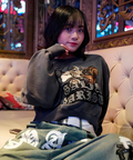 JACKROSE(ジャックローズ) |【GALFY×GALLIS ADDICTION】 犬とリス仲良ちサガラスウェット(MENS/WOMENS)