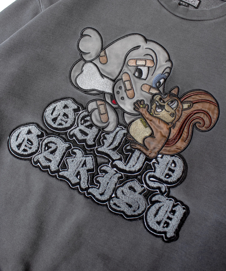 JACKROSE(ジャックローズ) |【GALFY×GALLIS ADDICTION】 犬とリス仲良ちサガラスウェット(MENS/WOMENS)