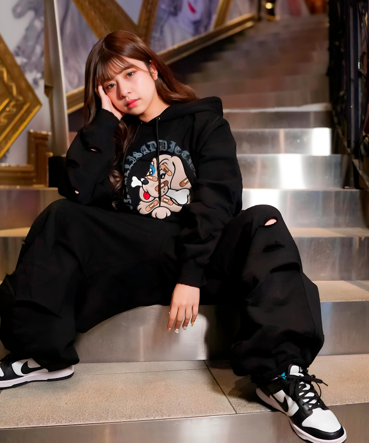 JACKROSE(ジャックローズ) |【GALFY×GALLIS ADDICTION】 ツギハギボロボロパーカー *セットアップ対応(MENS)