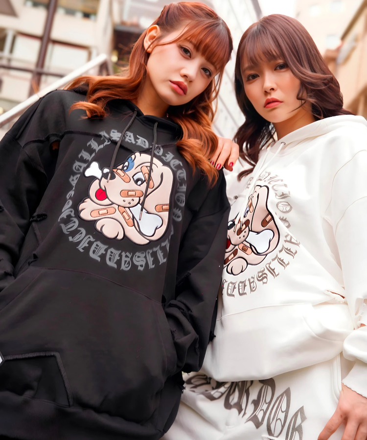 JACKROSE(ジャックローズ) |【GALFY×GALLIS ADDICTION】 ツギハギボロボロパーカー *セットアップ対応(MENS)