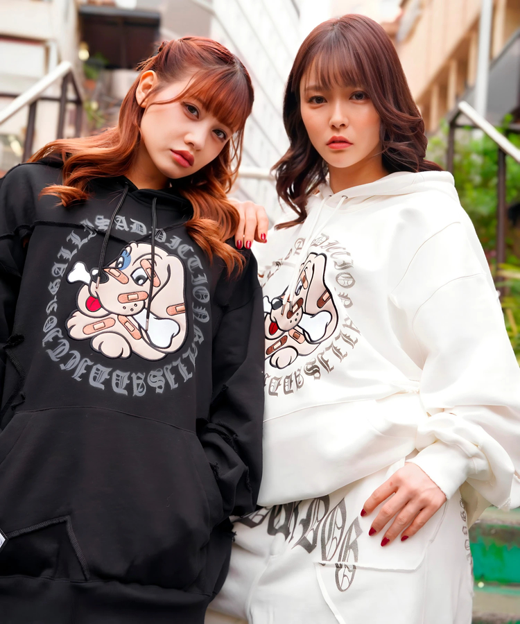 JACKROSE(ジャックローズ) |【GALFY×GALLIS ADDICTION】 ツギハギボロボロパーカー *セットアップ対応(MENS)