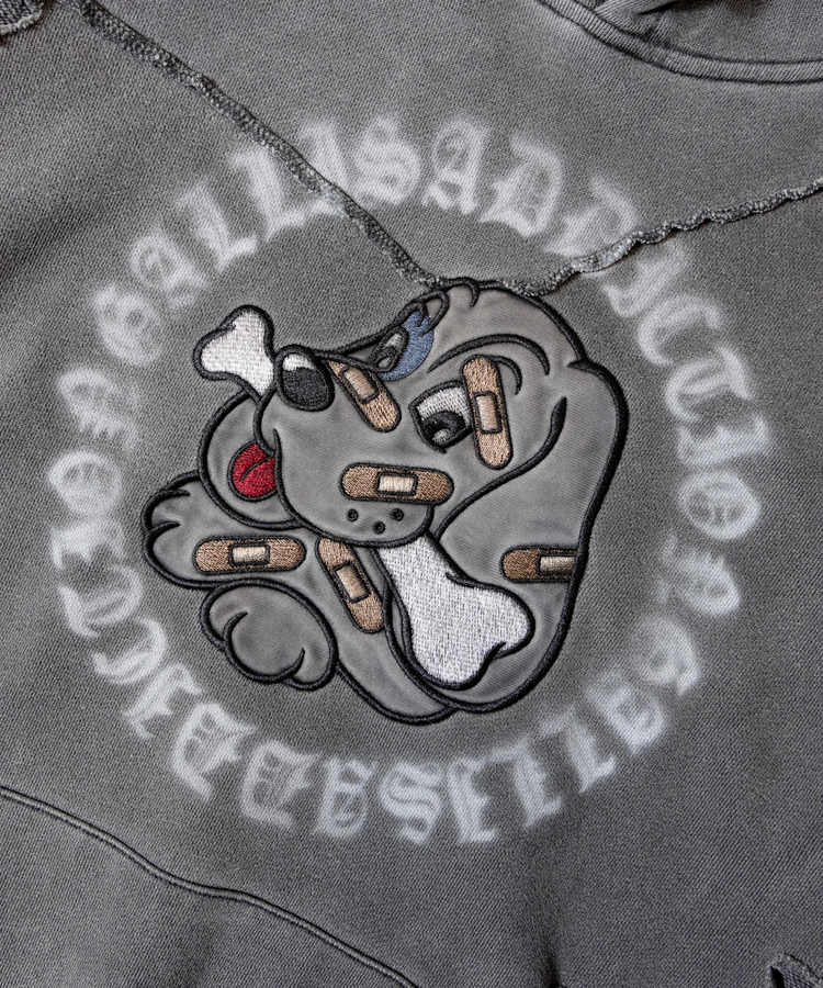 JACKROSE(ジャックローズ) |【GALFY×GALLIS ADDICTION】 ツギハギボロボロパーカー *セットアップ対応(MENS)