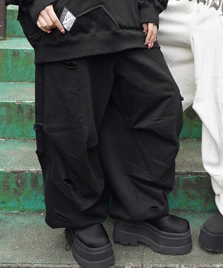 JACKROSE(ジャックローズ) |【GALFY×GALLIS ADDICTION】 ツギハギボロボロパンツ *セットアップ対応(MENS)