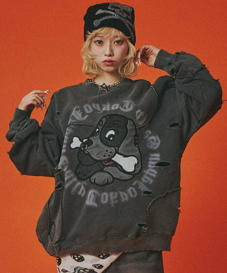 GALFY トレーナー スウェット GALFY（ガルフィー）ツギハギ