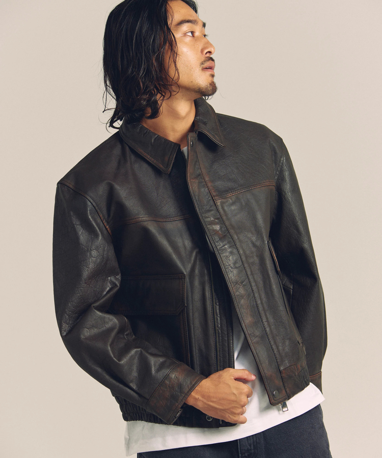 SKOOKUM×JACKROSE】BUFFALO LEATHER A-2 JACKET(MENS