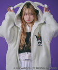 JACKROSE(ジャックローズ) |GALFY×KUROMI/ガルフィー×クロミ モコモコ丸ボアずきんパーカー(WOMENS)