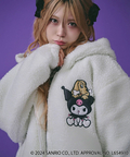 JACKROSE(ジャックローズ) |GALFY×KUROMI/ガルフィー×クロミ モコモコ丸ボアずきんパーカー(WOMENS)