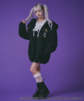 JACKROSE(ジャックローズ) |GALFY×KUROMI/ガルフィー×クロミ モコモコ丸ボアずきんパーカー(WOMENS)