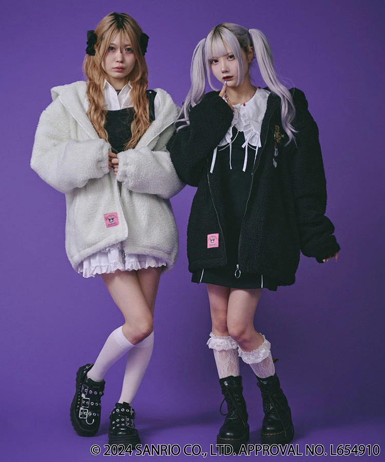 JACKROSE(ジャックローズ) |GALFY×KUROMI/ガルフィー×クロミ モコモコ丸ボアずきんパーカー(WOMENS)