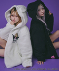 JACKROSE(ジャックローズ) |GALFY×KUROMI/ガルフィー×クロミ モコモコ丸ボアずきんパーカー(WOMENS)