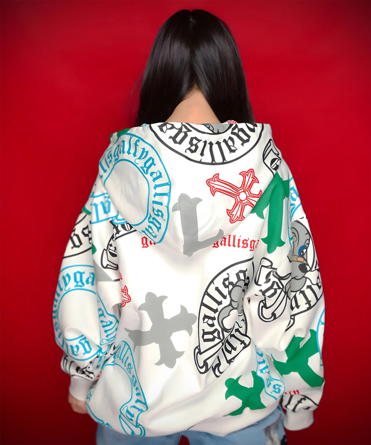 JACKROSE(ジャックローズ) |【GALFY×GALLIS ADDICTION】ガラノハーツジップパーカー(MENS/WOMENS)
