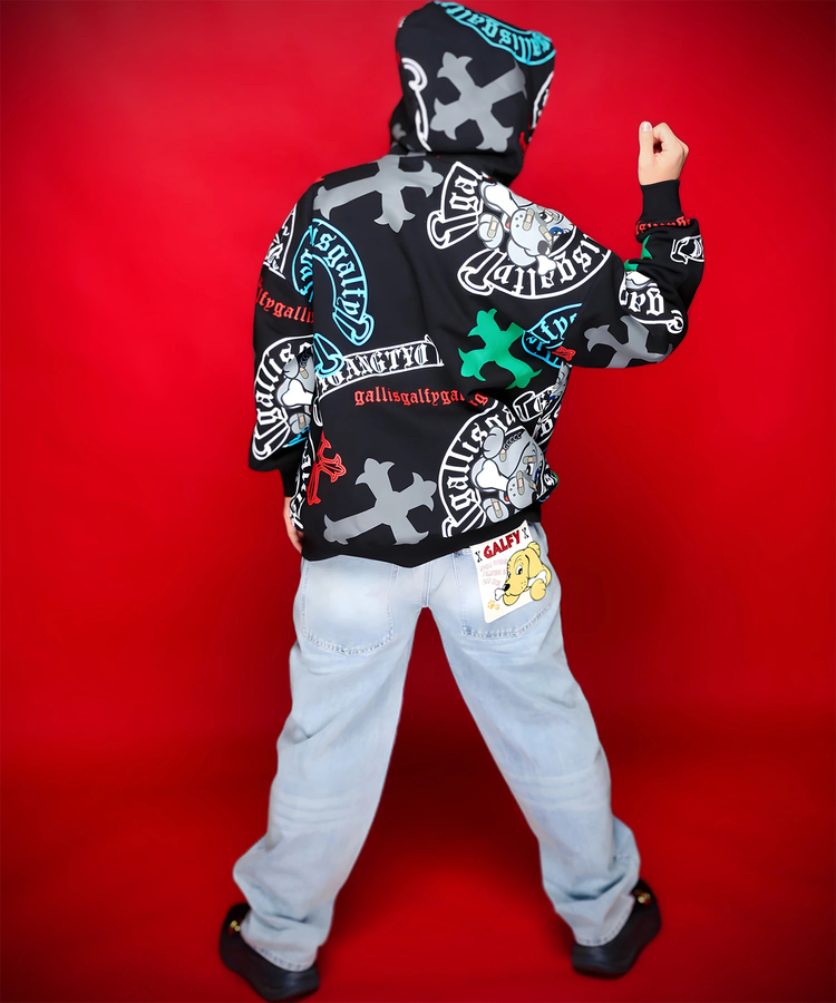 JACKROSE(ジャックローズ) |【GALFY×GALLIS ADDICTION】ガラノハーツジップパーカー(MENS/WOMENS)