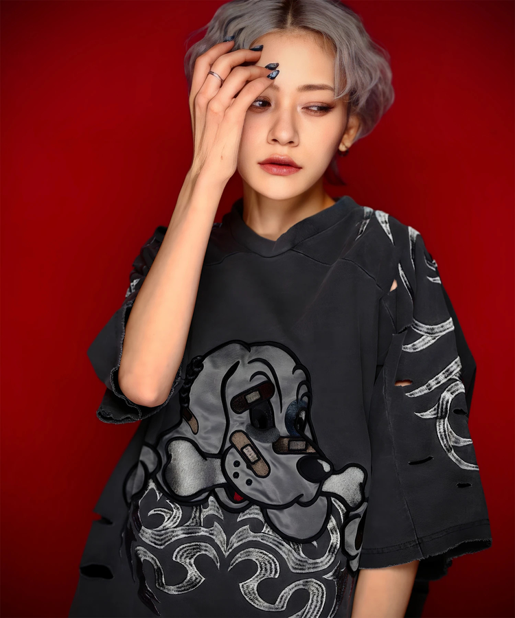 JACKROSE(ジャックローズ) |【GALFY×GALLIS ADDICTION】ぼろぼろとらいばりゅ半袖Tee(MENS)