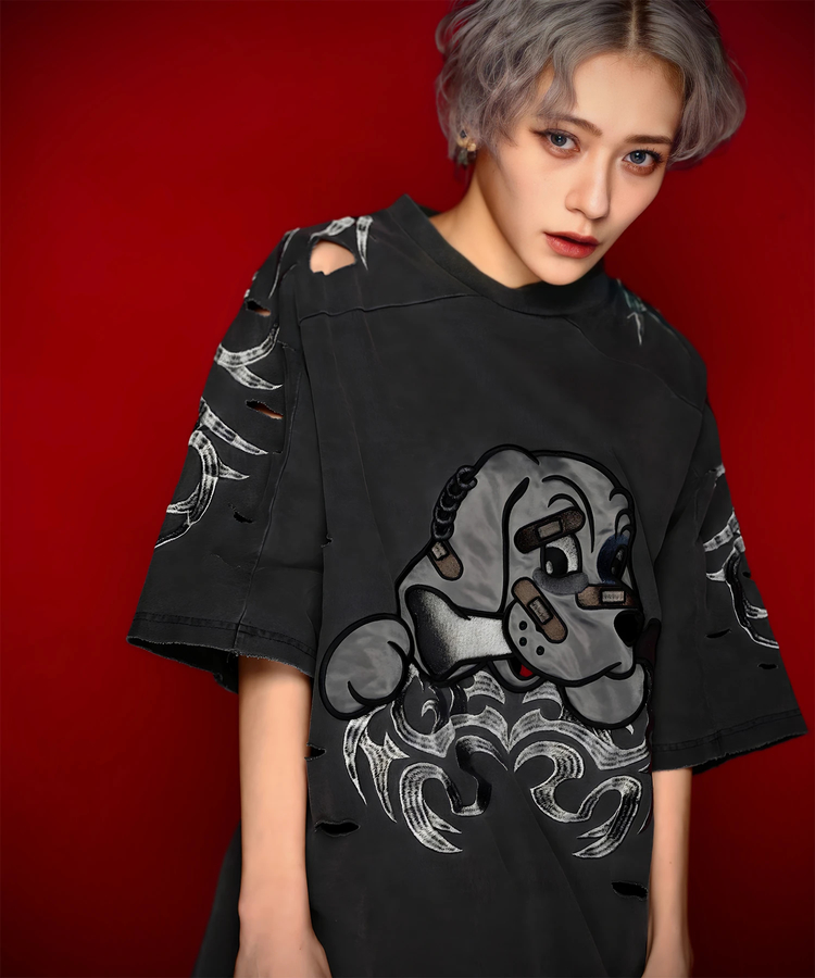 JACKROSE(ジャックローズ) |【GALFY×GALLIS ADDICTION】ぼろぼろとらいばりゅ半袖Tee(MENS)