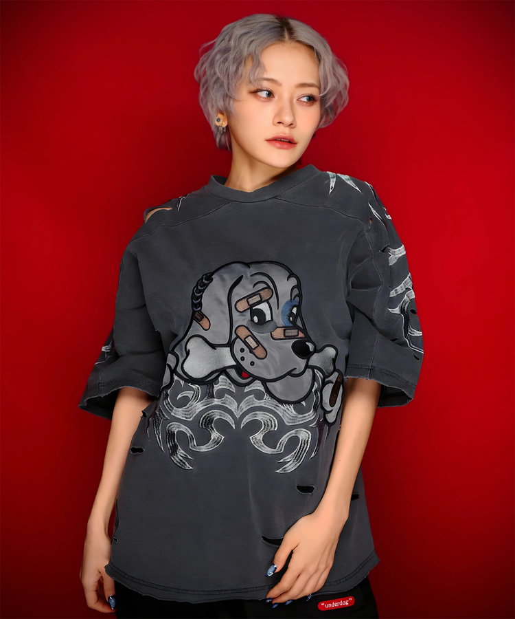 JACKROSE(ジャックローズ) |【GALFY×GALLIS ADDICTION】ぼろぼろとらいばりゅ半袖Tee(MENS)