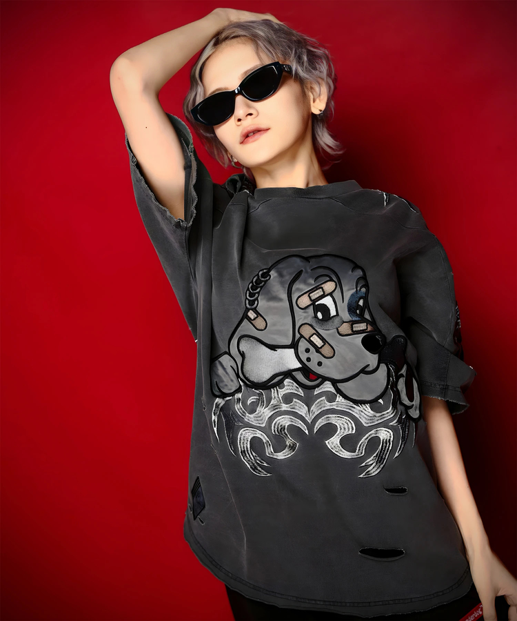 JACKROSE(ジャックローズ) |【GALFY×GALLIS ADDICTION】ぼろぼろとらいばりゅ半袖Tee(MENS)