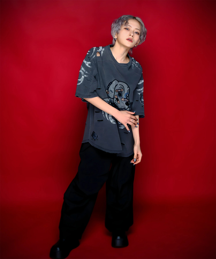 JACKROSE(ジャックローズ) |【GALFY×GALLIS ADDICTION】ぼろぼろとらいばりゅ半袖Tee(MENS)