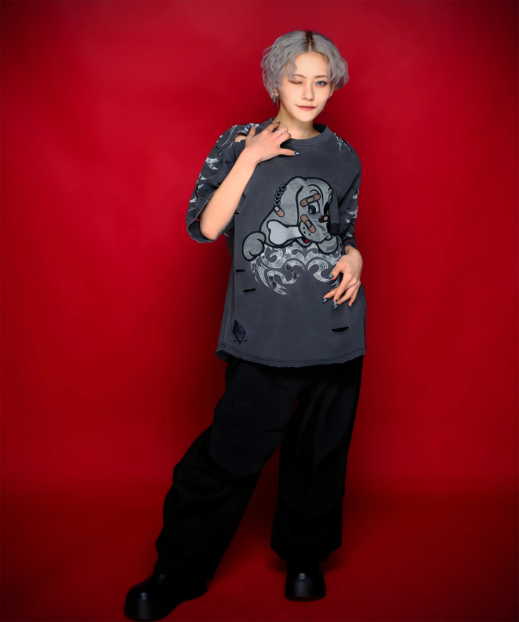 JACKROSE(ジャックローズ) |【GALFY×GALLIS ADDICTION】ぼろぼろとらいばりゅ半袖Tee(MENS)