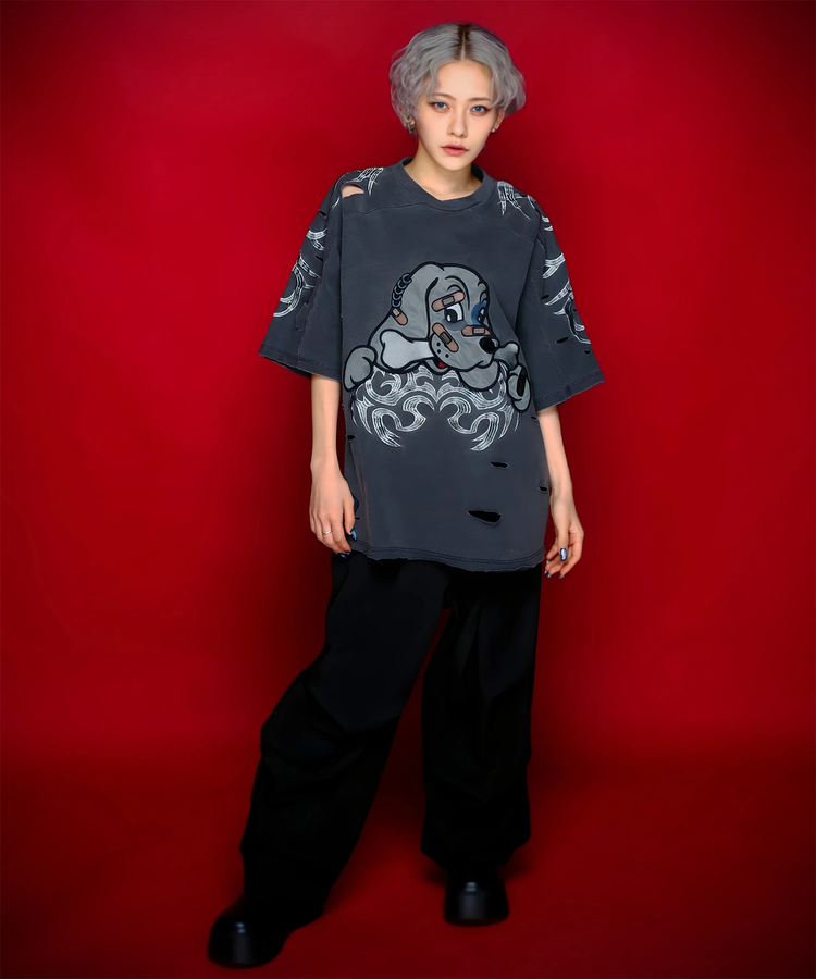 JACKROSE(ジャックローズ) |【GALFY×GALLIS ADDICTION】ぼろぼろとらいばりゅ半袖Tee(MENS)