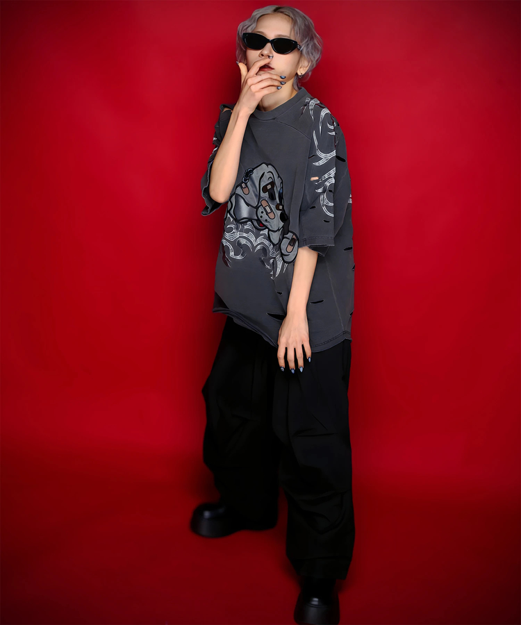 JACKROSE(ジャックローズ) |【GALFY×GALLIS ADDICTION】ぼろぼろとらいばりゅ半袖Tee(MENS)