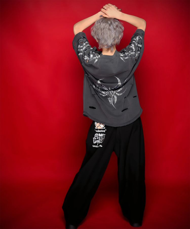 JACKROSE(ジャックローズ) |【GALFY×GALLIS ADDICTION】ぼろぼろとらいばりゅ半袖Tee(MENS)