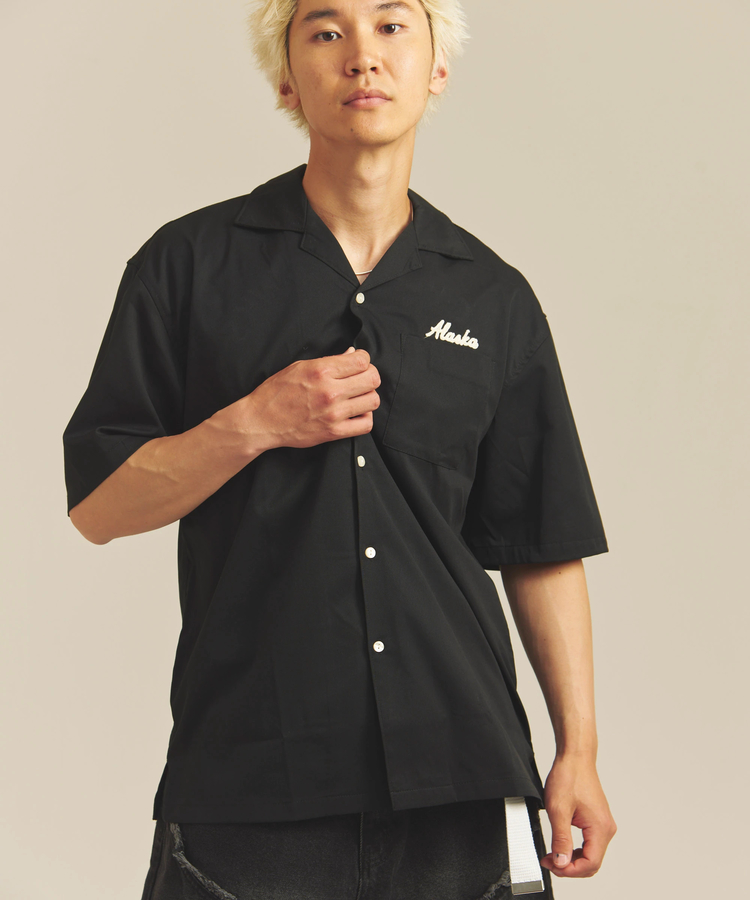 ALCARZA/アルカーザ バック刺繍 ボーリングSSシャツ(MENS