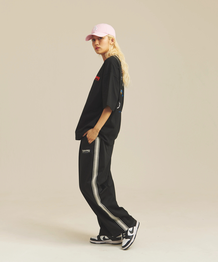 JACKROSE(ジャックローズ) |THRASHER/スラッシャー サイドラインワイドトラックパンツ *セットアップ対応(MENS)