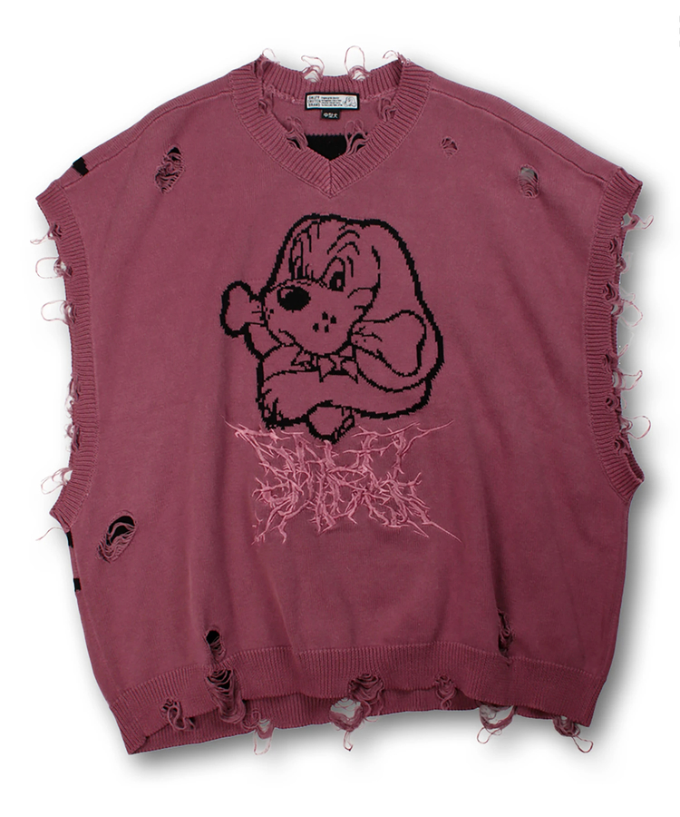 JACKROSE(ジャックローズ) |GALFY/ガルフィー スパイダー染め染めニットベスト(MENS)