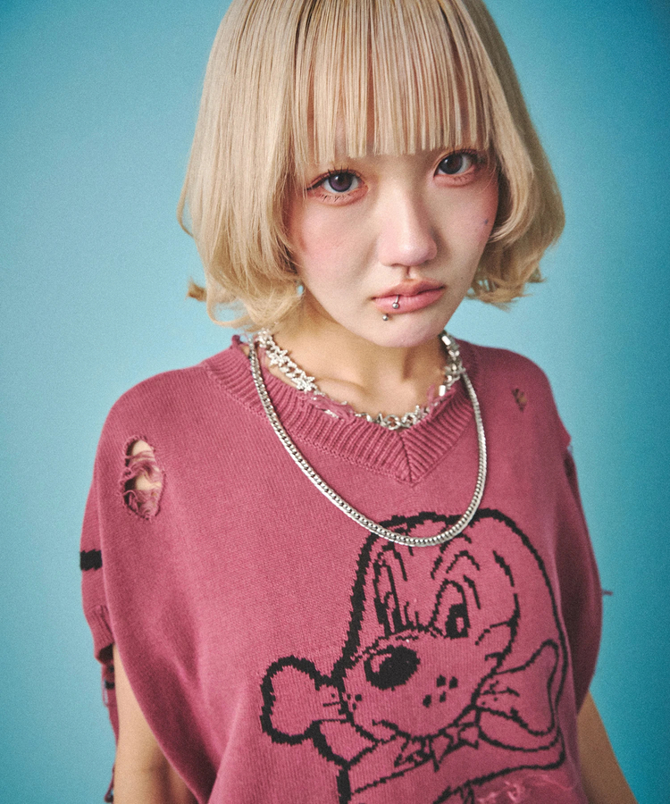 JACKROSE(ジャックローズ) |GALFY/ガルフィー スパイダー染め染めニットベスト(MENS)
