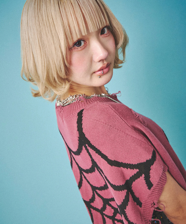 JACKROSE(ジャックローズ) |GALFY/ガルフィー スパイダー染め染めニットベスト(MENS)