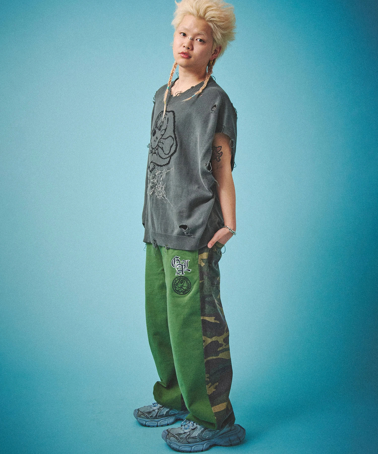 JACKROSE(ジャックローズ) |GALFY/ガルフィー スパイダー染め染めニットベスト(MENS)