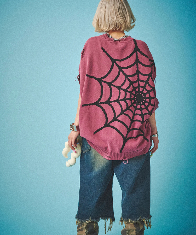 JACKROSE(ジャックローズ) |GALFY/ガルフィー スパイダー染め染めニットベスト(MENS)