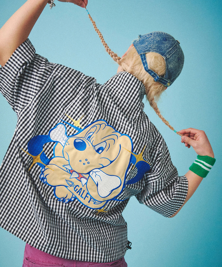 JACKROSE(ジャックローズ) |GALFY/ガルフィー 宇宙犬半袖チェックアノラック SS(MENS)