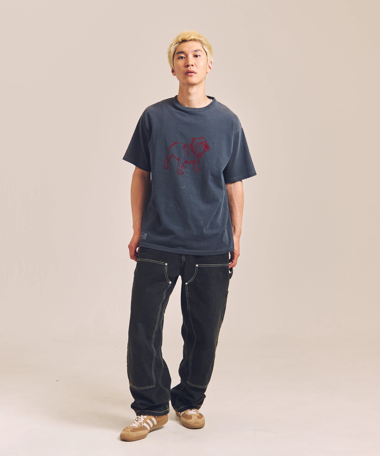 JACKROSE(ジャックローズ) |Schott/ショット PIGMENT SS T-SHIRT FLOCKY BULLDOG(MENS)