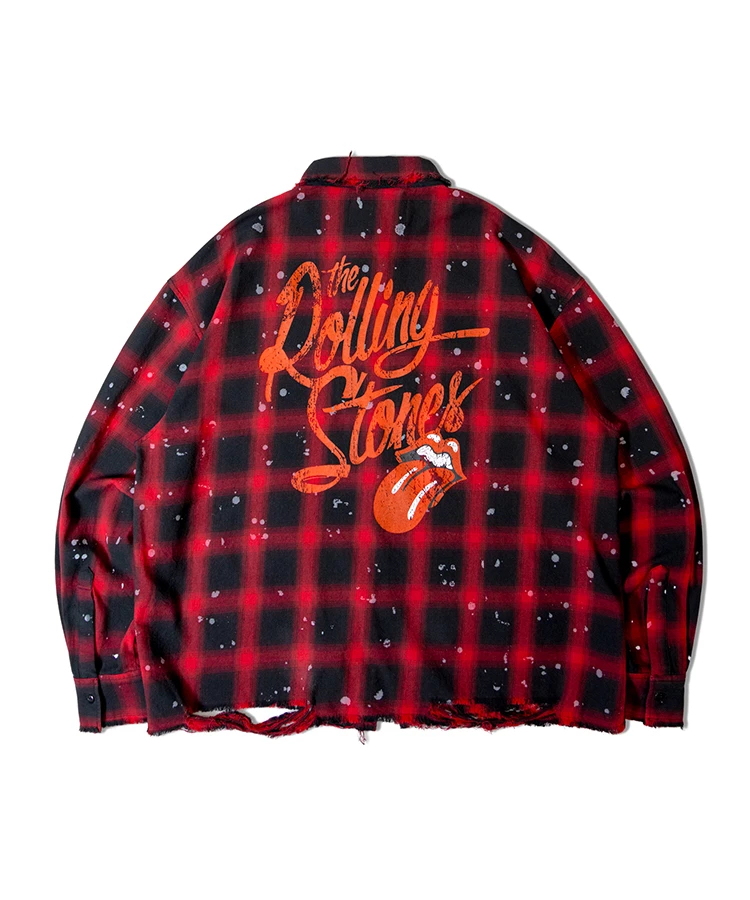 JACKROSE(ジャックローズ) |【The Rolling Stones×JACKROSE】ダメージスタッズ・グランジ-LSシャツ(MENS)