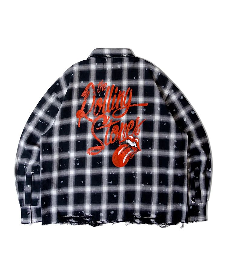 JACKROSE(ジャックローズ) |【The Rolling Stones×JACKROSE】ダメージスタッズ・グランジ-LSシャツ(MENS)