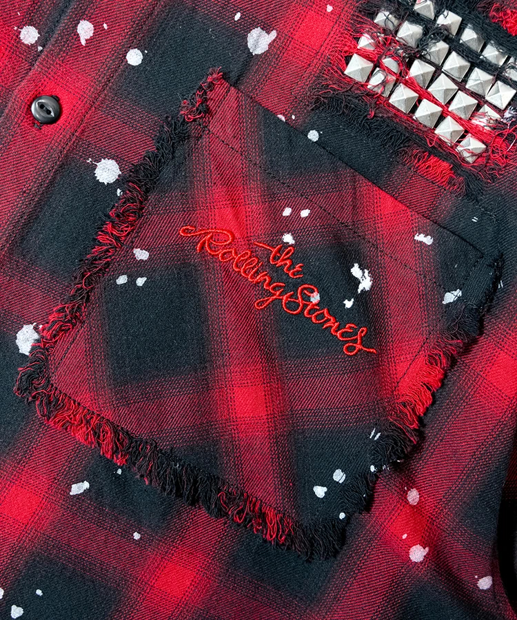 JACKROSE(ジャックローズ) |【The Rolling Stones×JACKROSE】ダメージスタッズ・グランジ-LSシャツ(MENS)