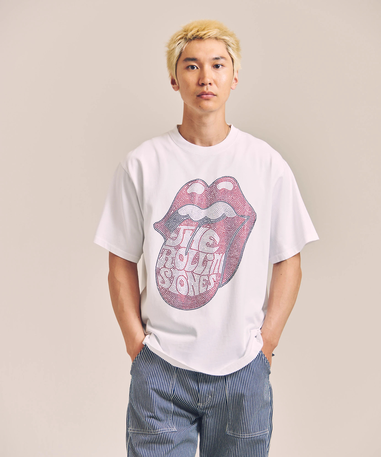 JACKROSE(ジャックローズ) |【The Rolling Stones×JACKROSE】Lips&Tongue ラインストーン-SSTEE(MENS)