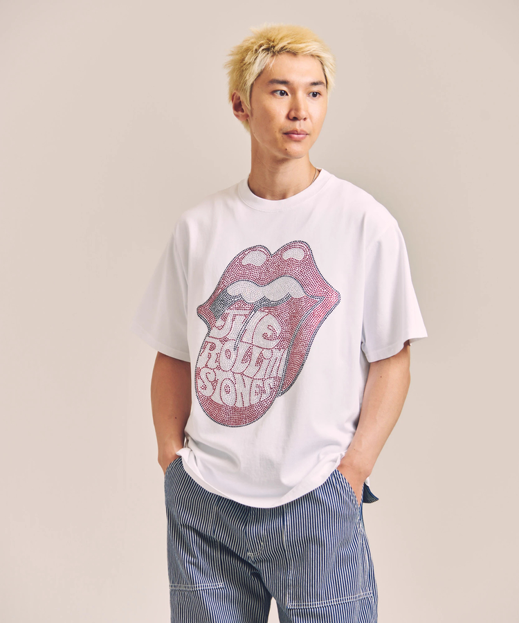 JACKROSE(ジャックローズ) |【The Rolling Stones×JACKROSE】Lips&Tongue ラインストーン-SSTEE(MENS)