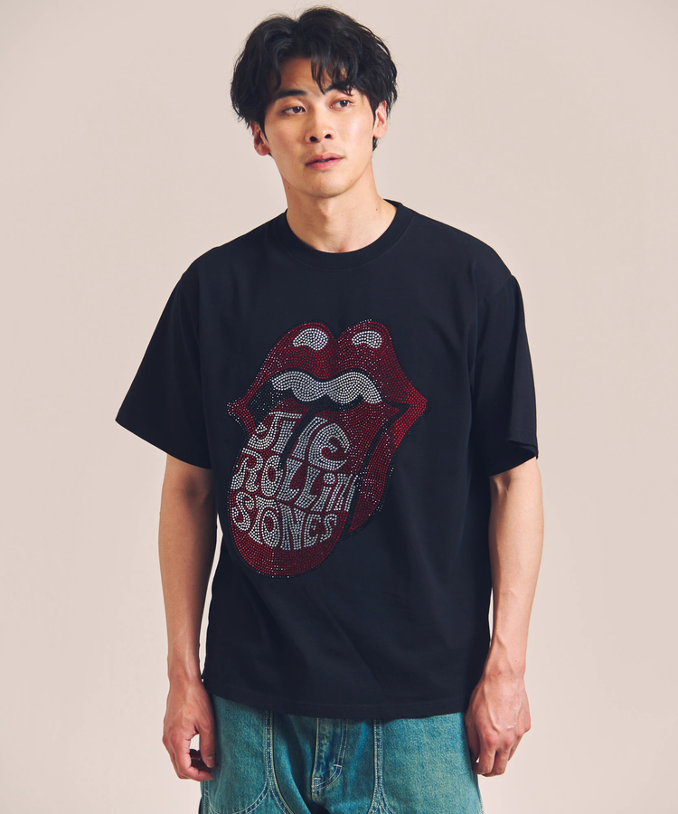 JACKROSE(ジャックローズ) |【The Rolling Stones×JACKROSE】Lips&Tongue ラインストーン-SSTEE(MENS)